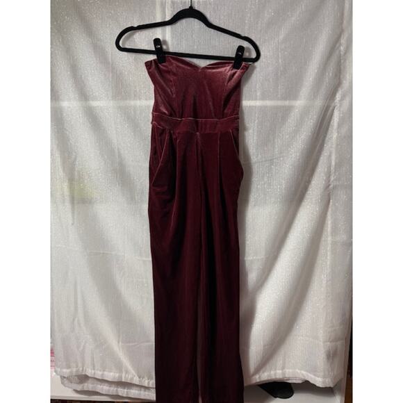 RED EXPRESS STRAPLESS VELVET PANT SUIT SIZE 00 - Picture 3 of 5